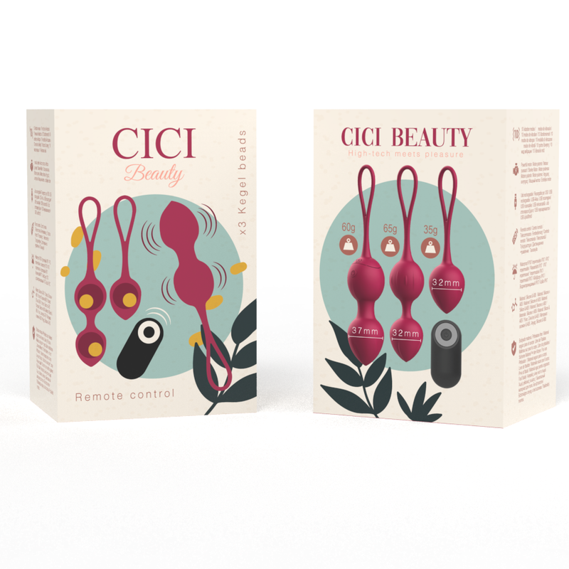 Close-up das CICI BEAUTY Bolas Vibratórias de Kegel Premium Silicone com Controlo Remoto, destacando o seu design e textura.