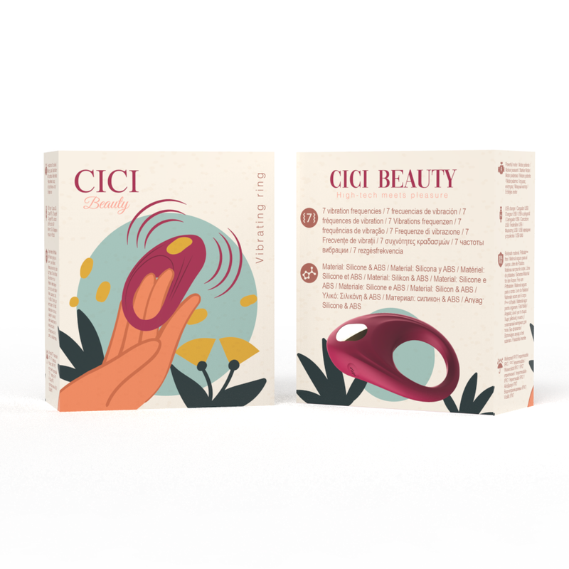 CICI BEAUTY Anel Vibrante de Silicone Premium Recarregável para estimulação a dois.