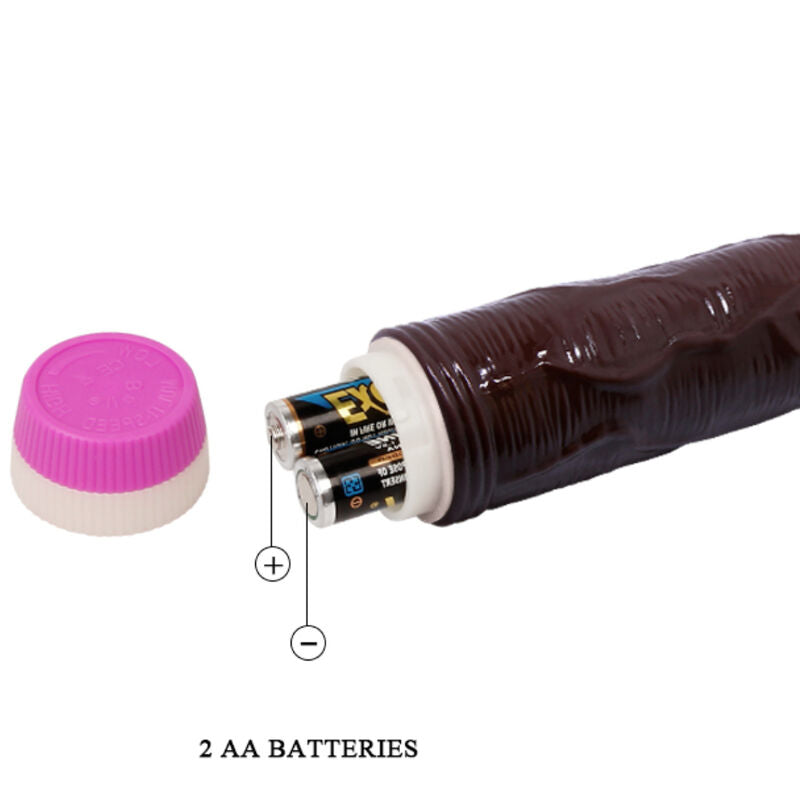 Vibrador Realista Baile Waves of Pleasure Marrom com textura e características detalhadas.