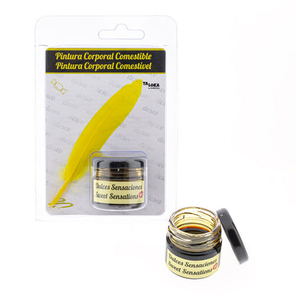 Tinta comestível TALOKA sabor caramelo para jogos eróticos e sensuais.