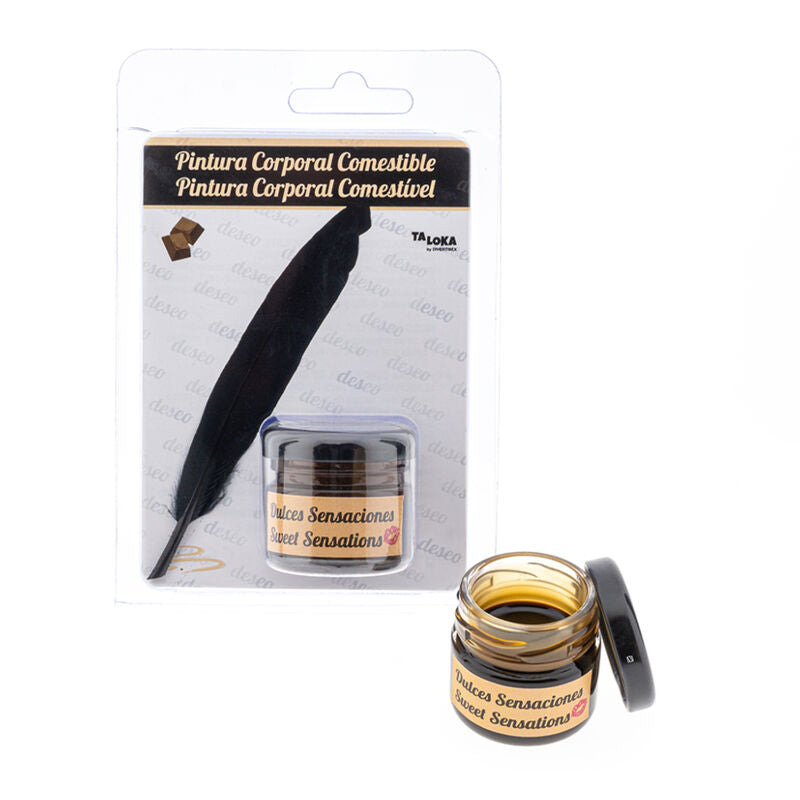 Tinta Comestível TALOKA Sabor Chocolate, ideal para jogos eróticos e pintura corporal.