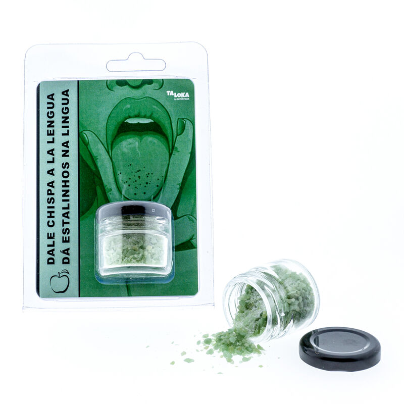 Embalagem do Espumante para Língua Diablo Picante sabor Maçã Verde 30g, destacando seu formato prático e o sabor efervescente.