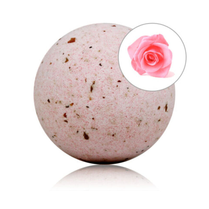 Bomba de banho TALOKA de rosas com pétalas, para um banho relaxante e perfumado.