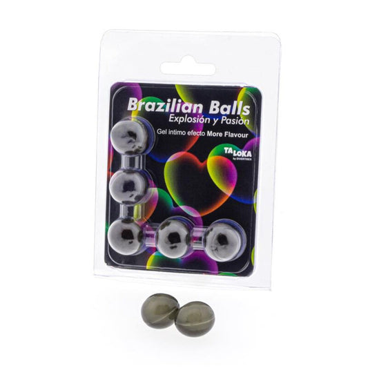 TALOKA Bolas Brasileiras com Gel Efeito Emocionante e Sabor, ideal para massagem íntima.