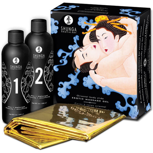 SHUNGA - GEL DE MASAJE ERÓTICO ORIENTAL PARA USO CUERPO A CUERPO CON FRUTAS EXÓTICAS 