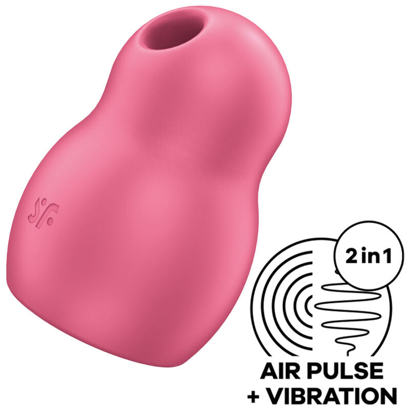 Satisfyer Pro To Go 1 Vibrador e Estimulador de Pulso de Ar Duplo Vermelho, compacto e portátil.