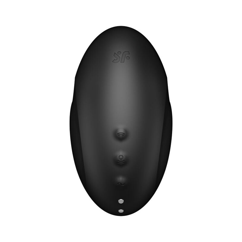 Satisfyer Estimulador e Vibrador Duplo Air Pulse Vulva Lover 3 Preto, mostrando design ergonómico e detalhes de silicone.