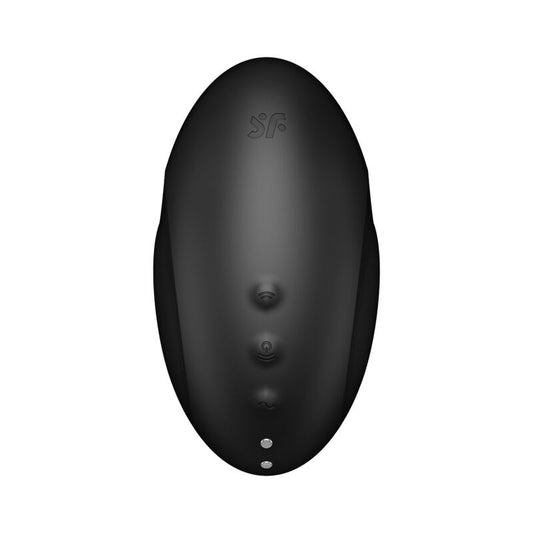 Satisfyer Estimulador e Vibrador Duplo Air Pulse Vulva Lover 3 Preto, mostrando design ergonómico e detalhes de silicone.