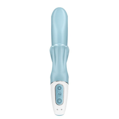 Vibrador Coelho Satisfyer Love Me Azul com design ergonómico para dupla estimulação do ponto G e clítoris.