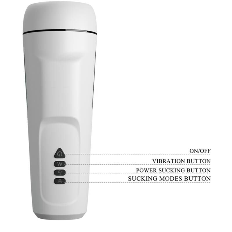 Masturbador masculino vibrante PRETTY LOVE Sienna com funções de voz e sucção.