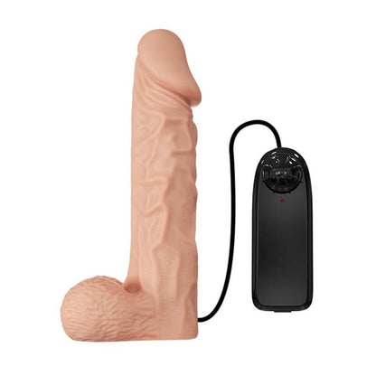Close-up of the BAILE Arnês Vibratório Ultrapassionate 24cm Ajustável Natural, showing its adjustable harness and realistic flexible vibrator.