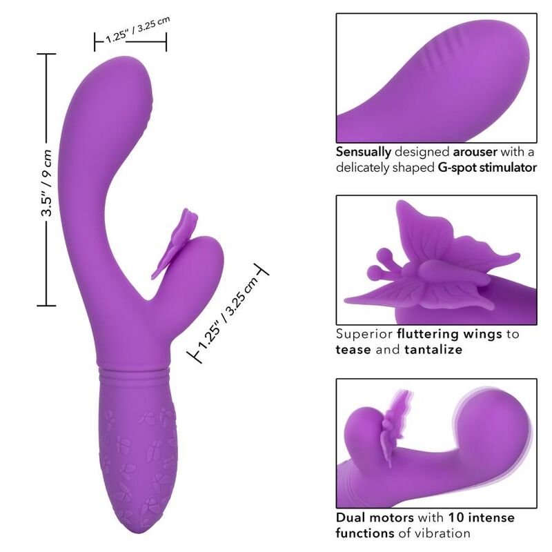 Vibrador Mariposa Beso Violeta Recargable con 10 Funciones