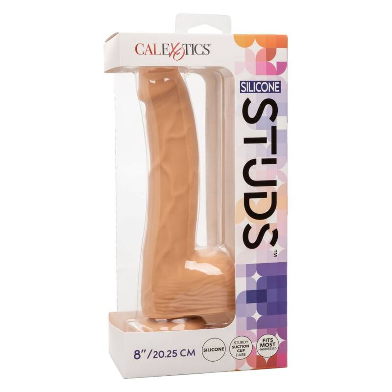 Dildo Realista de Silicona con Tachas 20.32 cm Color Piel