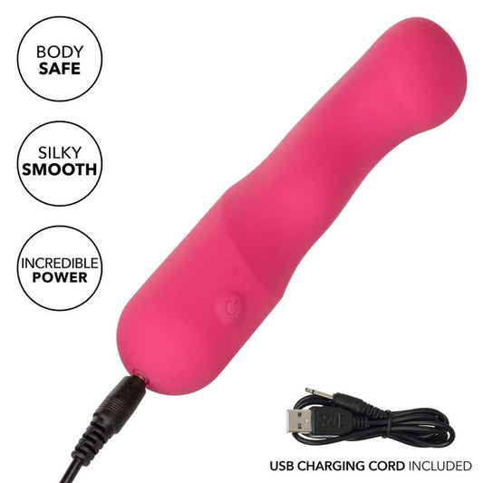 Vibrador Curvo de Silicona Doble Cara Rosa con 10 Velocidades