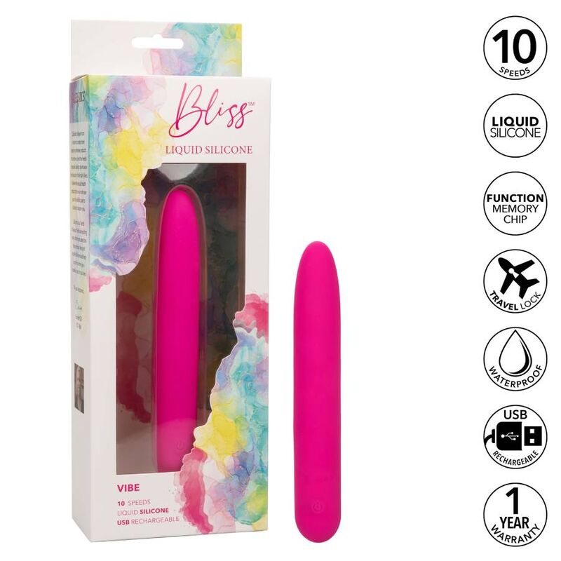 Vibrador de Silicona Bliss Vibe Rosa con 10 Velocidades