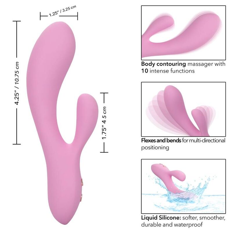 Vibrador Doble Contorno G Flexible Zoie Rosa