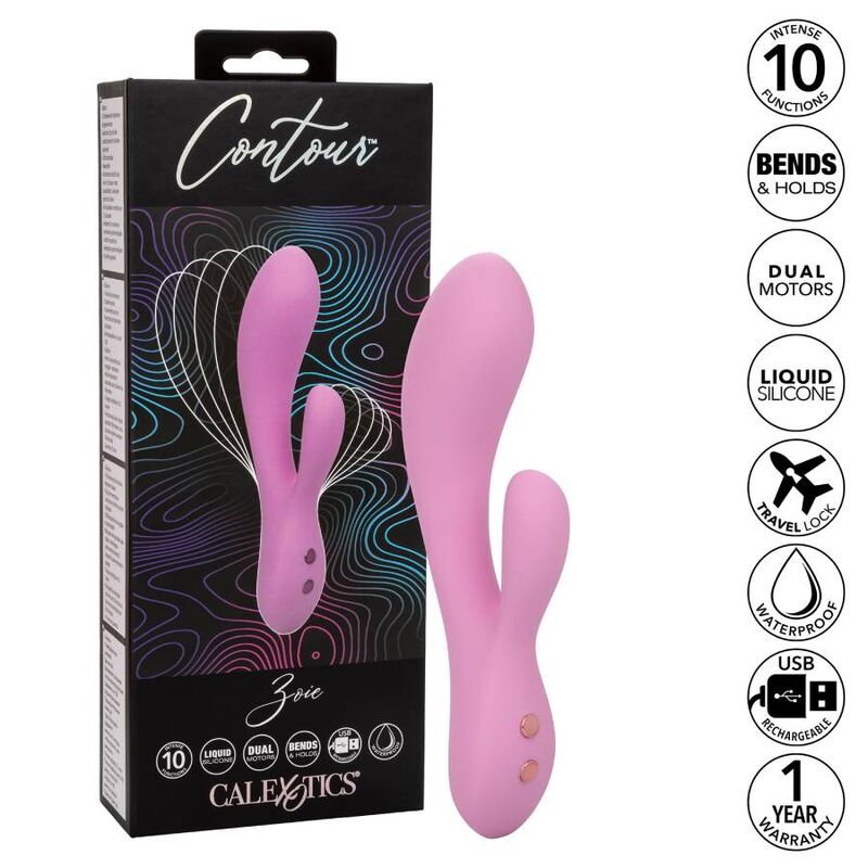 Vibrador Doble Contorno G Flexible Zoie Rosa