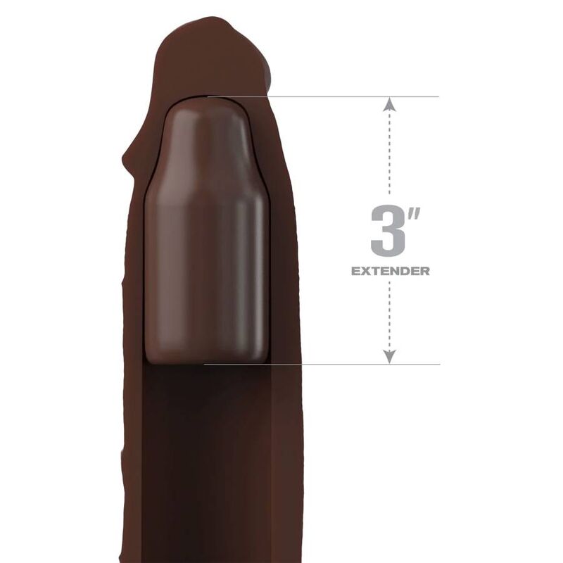 FANTASY X- TENSIONS - PIPEDREAMS FUNDA 22,86 CM + 7,62 CM PLUG MARRÓN