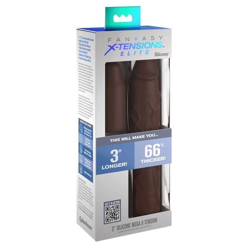FANTASY X- TENSIONS - PIPEDREAMS FUNDA 22,86 CM + 7,62 CM PLUG MARRÓN