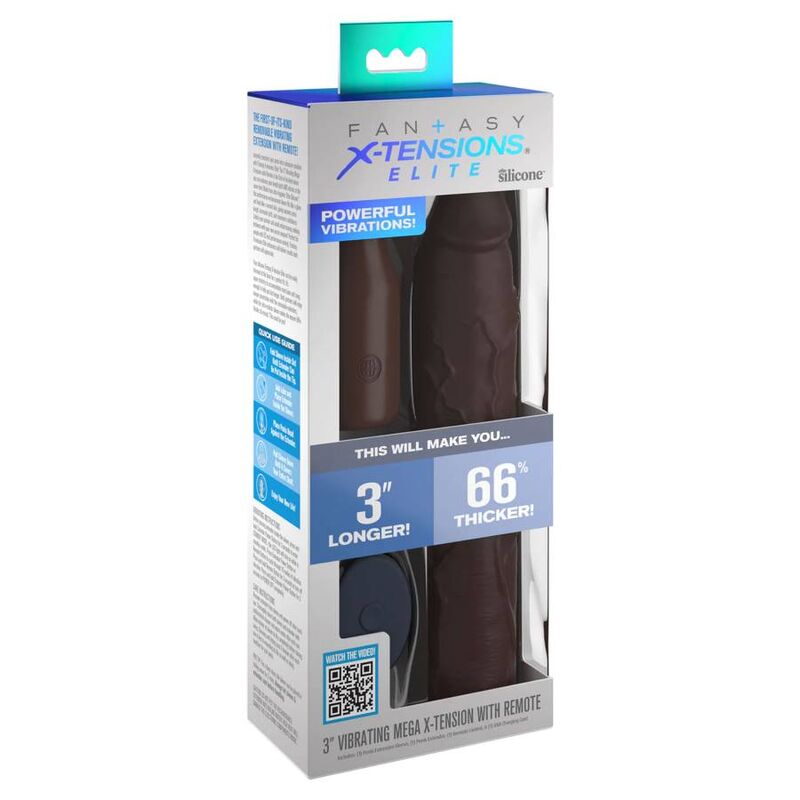 FANTASY X- TENSIONS - FUNDA PIPEDREAMS 22,86 CM + ENCHUFE REMOTO 7,62 CM MARRÓN
