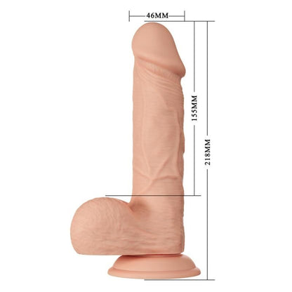 Close-up do BAILE - BELO ENCONTRO Dildo Realístico Flexível Bahamut 21.8 CM Natural mostrando sua textura e características.