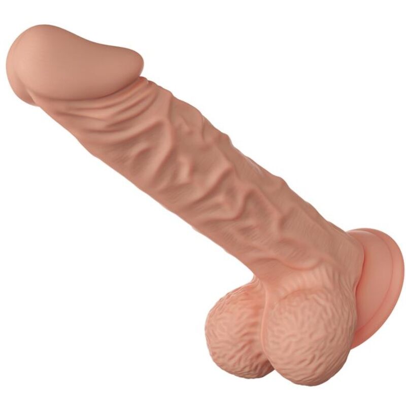 Dildo realístico flexível BAILE Buraq 24cm, cor natural com ventosa