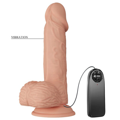 Close-up do Vibrador Realista BAILE LINDO ENCONTRO CATOBLEPAS 20.6 CM com Vibração, mostrando sua textura e detalhes.