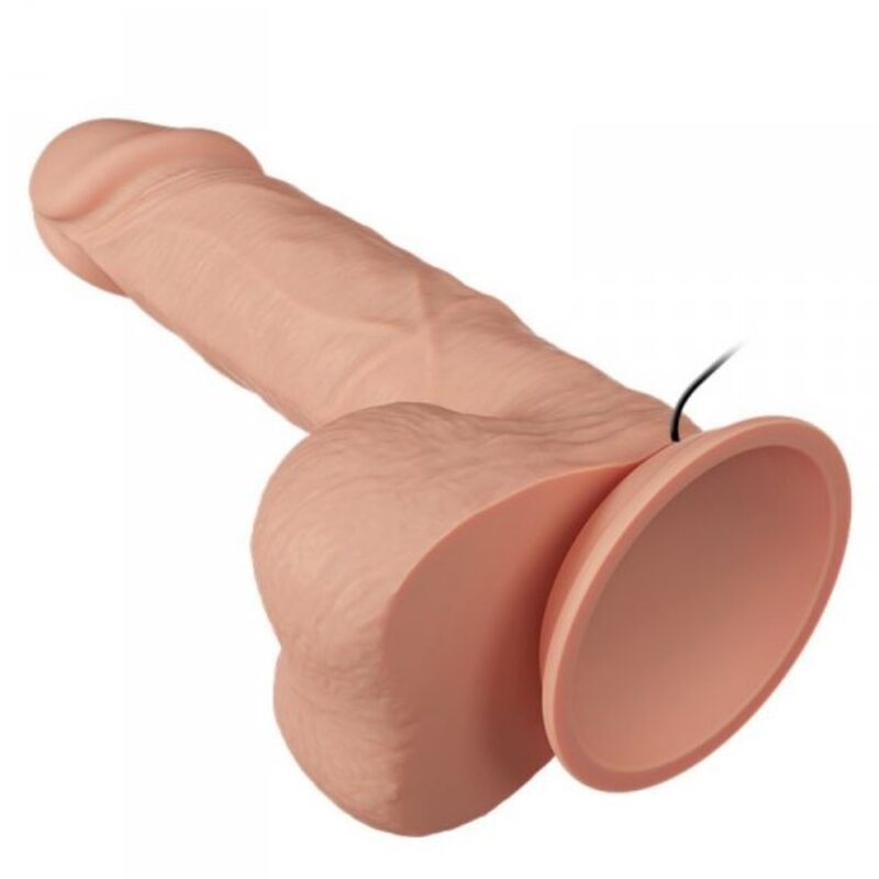 Close-up do Vibrador Realista PRETTY LOVE Bahamut com Vibração 21.8cm, mostrando a textura e design ergonómico.