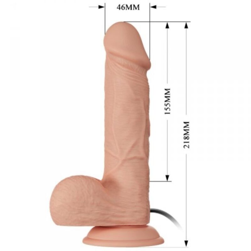 Close-up do Vibrador Realista PRETTY LOVE Bahamut com Vibração 21.8cm, mostrando a textura e design ergonómico.