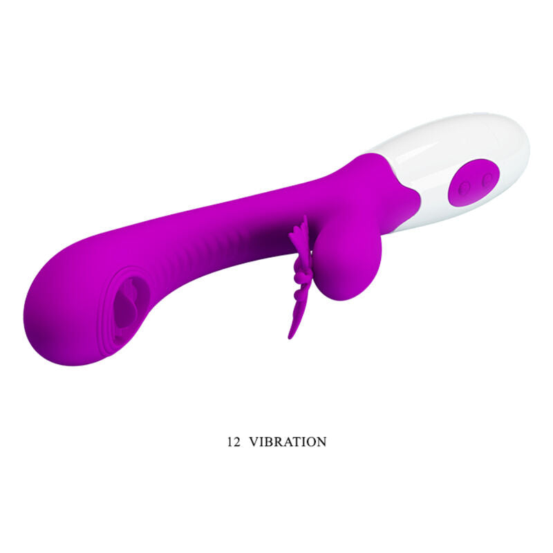 PRETTY LOVE Vibrador Rabbit Lambedor e Vibratório Lilac em silicone macio