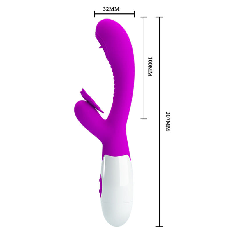 PRETTY LOVE Vibrador Rabbit Lambedor e Vibratório Lilac em silicone macio