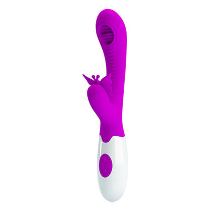 PRETTY LOVE Vibrador Rabbit Lambedor e Vibratório Lilac em silicone macio