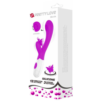 PRETTY LOVE Vibrador Rabbit Lambedor e Vibratório Lilac em silicone macio