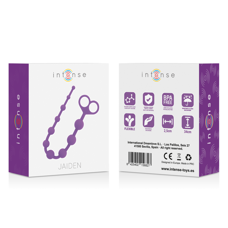 INTENSE Jaiden Bolas Anais de Silicone Sedoso Lilás para estimulação e prazer