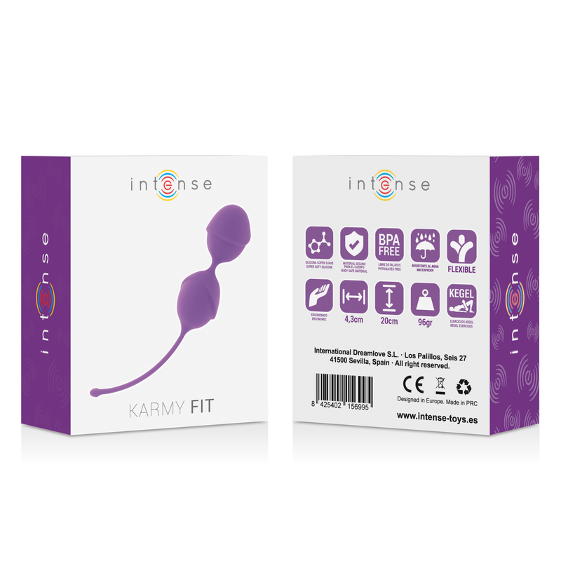 Intense Bolas Kegel Karmy Fit de Silicone Lila para o fortalecimento do assoalho pélvico