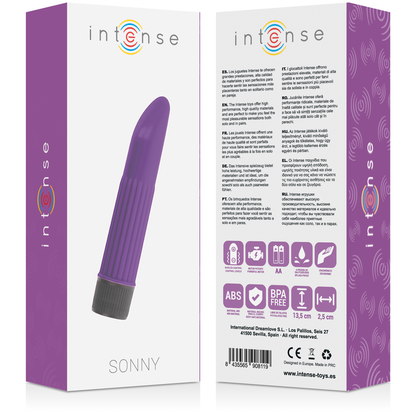 Close-up do Vibrador INTENSE Sonny Lils Curvo Compacto, mostrando o seu design ergonómico e ponta para estimulação precisa.