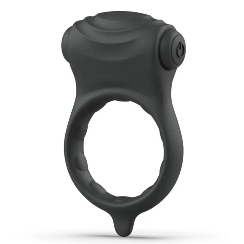 Anel peniano B SWISH Bcharmed Basic Wave vibratório preto em silicone seguro para o corpo.