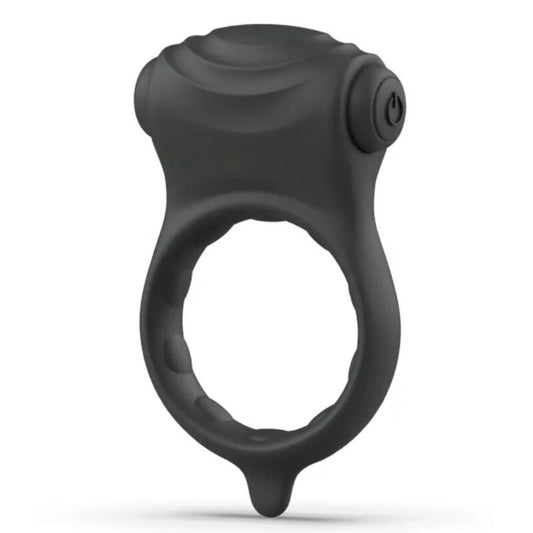 Anel peniano B SWISH Bcharmed Basic Wave vibratório preto em silicone seguro para o corpo.