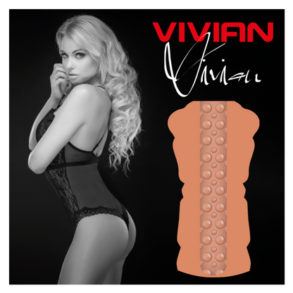 Masturbador Masculino Jamyjob Signature Vivian, close-up da textura e formato ergonómico.