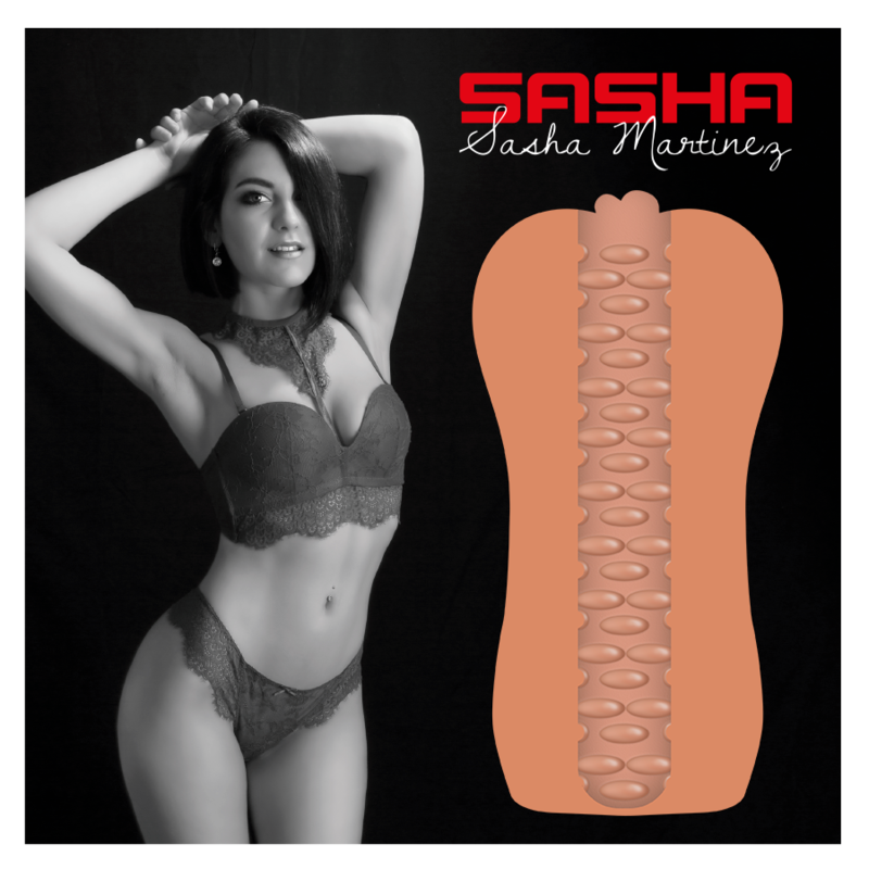 Masturbador masculino JAMYJOB Signature Sasha com textura realista de vagina.