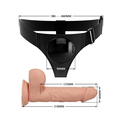 PRETTY LOVE Arnês Cuecas Universal com Dildo Realista 21.8 CM, mostrando o tecido macio e o design confortável para uso discreto.