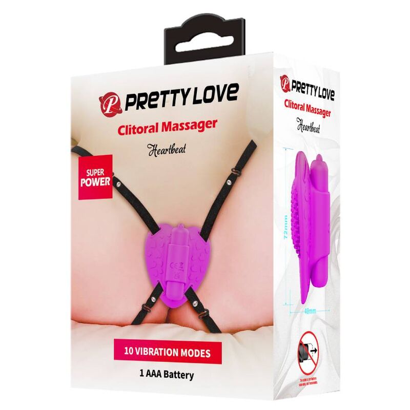 Vibrador estimulador clitoriano Pretty Love Heartbeat roxo com 10 modos de vibração.