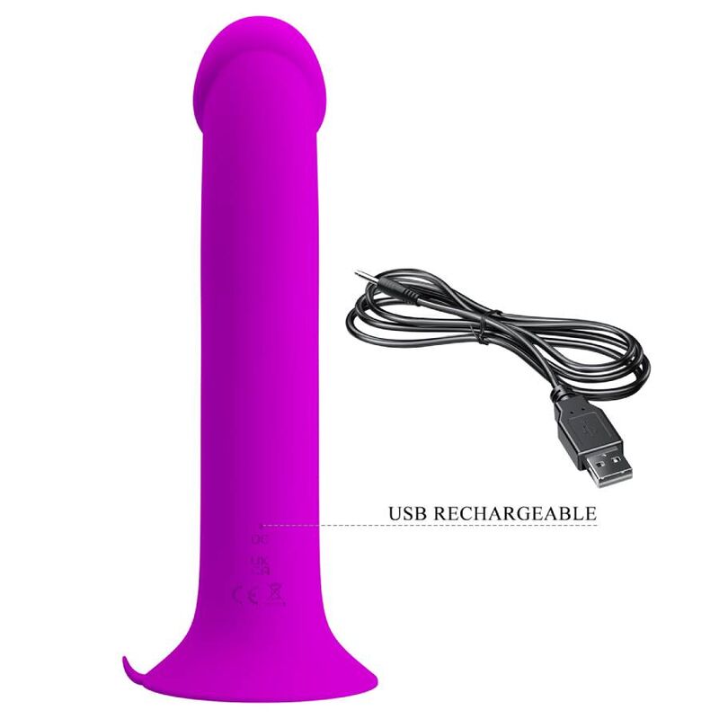 PRETTY LOVE Vibrador Estimulador G-Spot Murray Roxo com 12 funções e base de ventosa