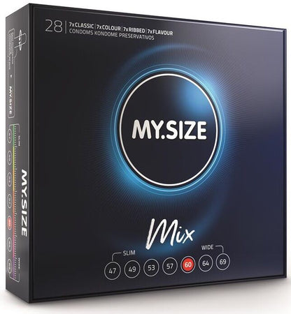 Embalagem de MY SIZE Mix Preservativos 60mm Variados com 28 Unidades