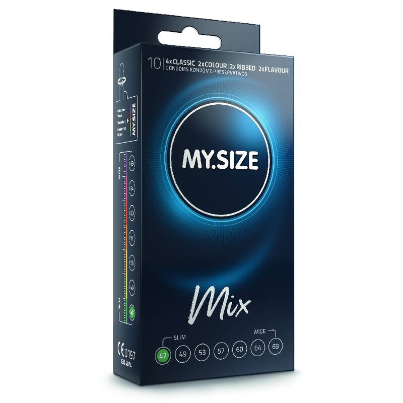 MY SIZE Preservativos Mix 47mm com 10 Unidades para um ajuste perfeito e sexo seguro