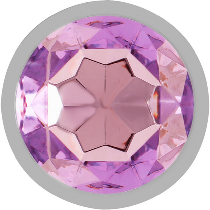 Close-up do Plug Anal Intense de Metal com Cristal Violeta, exibindo seu design elegante e a pedra brilhante.