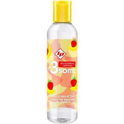 Garrafa de lubrificante ID Sabor Morango e Banana 4 FL OZ para prazer 3 em 1