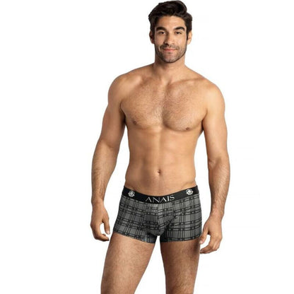 Boxer masculino ANAIS MEN Balance S em microfibra macia com estampa xadrez.
