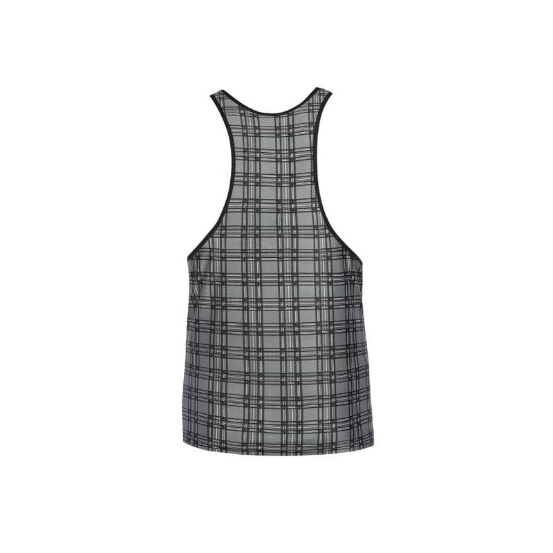 Top Lingerie ANAIS MEN Balance S em microfibra com estampa xadrez, detalhe do tecido e corte.