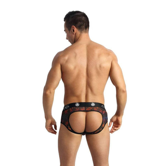 ANAIS Men Chill Jock Bikini com Tule e Estampa de Palmeiras, exibindo o design ousado e detalhes do tecido.